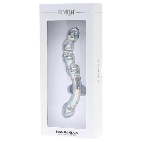 Rimba Xena - podwójny dildo szklany - przezroczysty