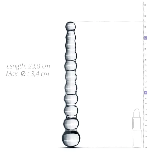 Gildo Glass No. 20 - szklany dildo z wypustkami - przezroczysty