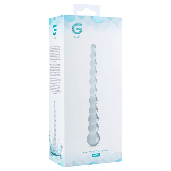 Gildo Glass No. 20 - szklany dildo z wypustkami - przezroczysty