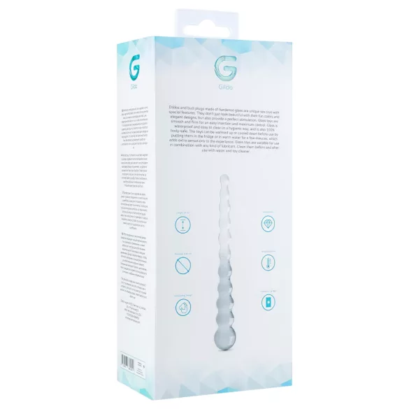 Gildo Glass No. 20 - szklany dildo z wypustkami - przezroczysty