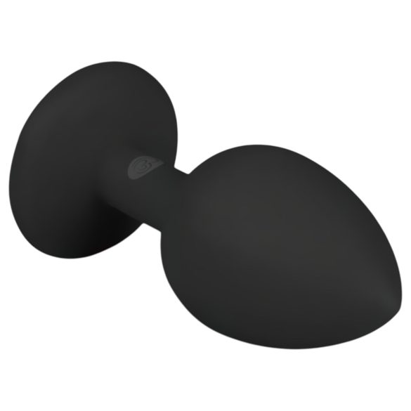 Easytoys Diamond - korek analny z białym kryształem - mały - czarny