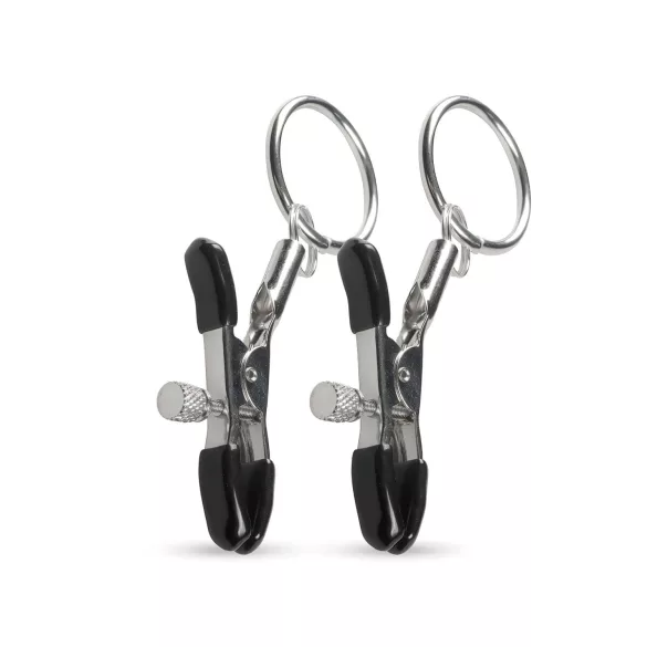 EasyToys - zacisk na sutki z pierścieniem - stal - 2 sztuki