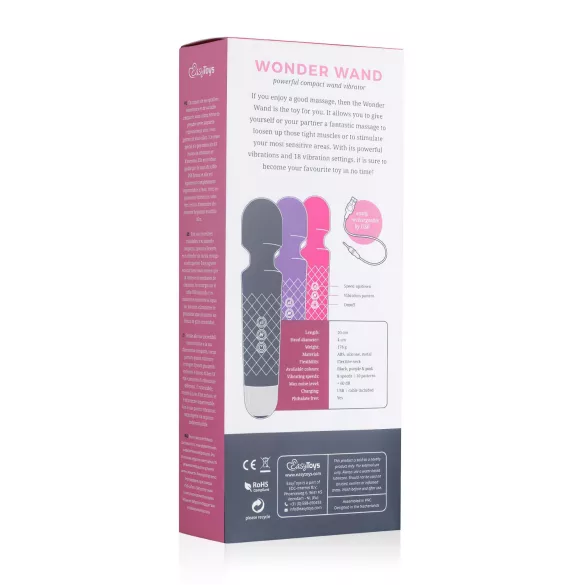 EasyToys - masażer wibracyjny mini wand - akumulatorowy - fioletowy