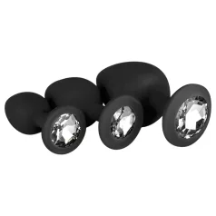 Easytoys Diamond - zestaw korków analnych - czarny