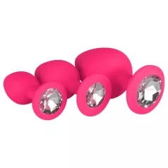Easytoys Diamond - zestaw plugów analnych - różowy
