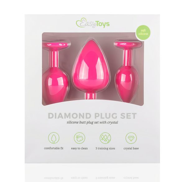 Easytoys Diamond - zestaw plugów analnych - różowy
