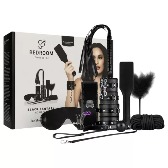 Secret Pleasure Chest - zestaw BDSM dla zaawansowanych - 14 elementów - czarny