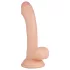 Real Fantasy Vince - dildo z jądrami i napletkiem - 19,5 cm - cielisty