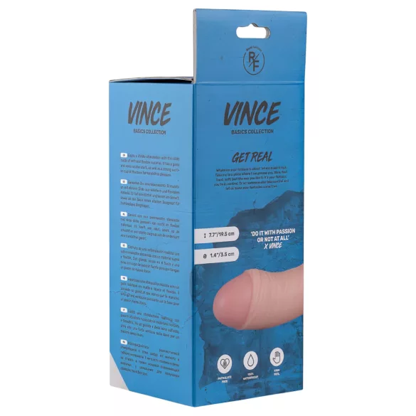 Real Fantasy Vince - dildo z jądrami i napletkiem - 19,5 cm - cielisty