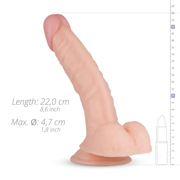 Real Fantasy Derek - dildo realistyczne z jądrami - 22 cm - kolor naturalny