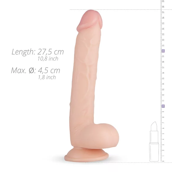 Real Fantasy Elvin - realistyczny dildo z jądrami - 28 cm - kolor naturalny