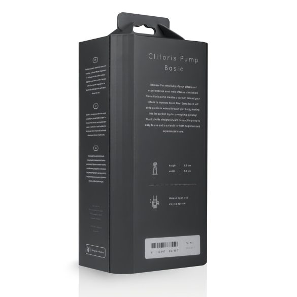 Saiz Basic - pompka do łechtaczki (przezroczysto-czarne)