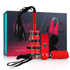   Secret Pleasure Chest - zestaw BDSM dla zaawansowanych - 10 elementów - czerwony