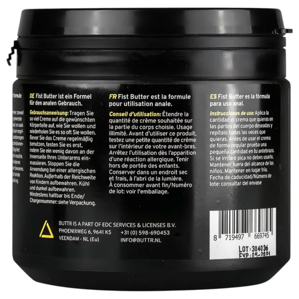 BUTTR Fisting Butter - maślany żel poślizgowy do analnego fistingu (500 ml)