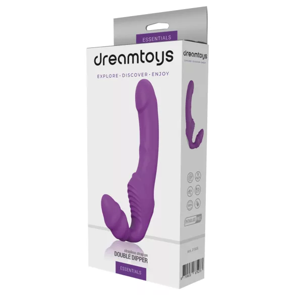 Dreamtoys Essentials - bezpaskowy strap-on wibrator (fioletowy)