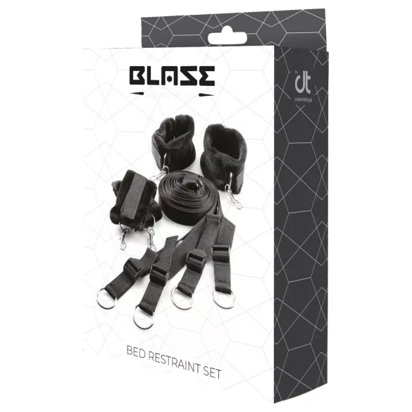 Dreamtoys Blaze - zestaw do krępowania do łóżka (czarny)