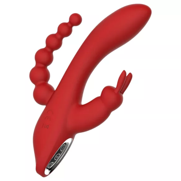 Red Revolution Hera - wodoodporny wibrator akumulatorowy 3-ramienny (czerwony)