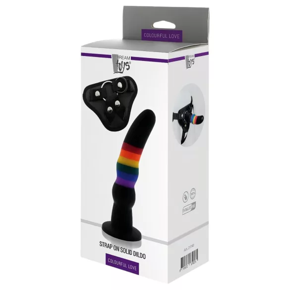 Colorful Love - dildo z paskiem - kolorowy