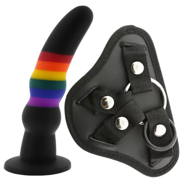 Colorful Love - dildo z paskiem - kolorowy