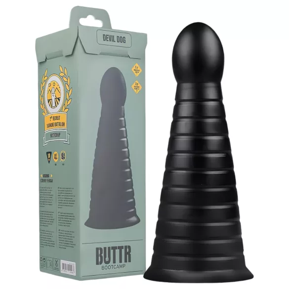 BUTTR Devil Dog - dildo z przyssawką - czarny