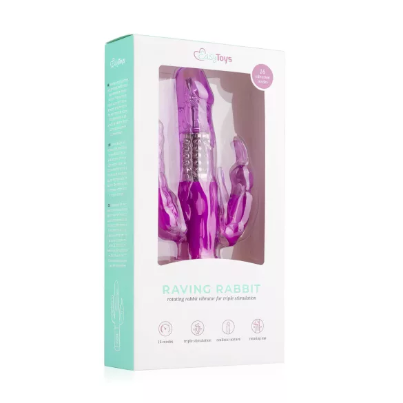Easytoys Raving Rabbit - wibrator trójramienny (różowy)