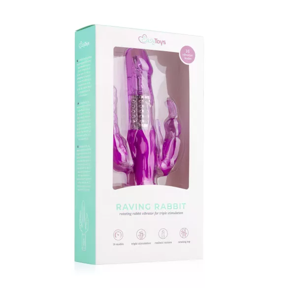 Easytoys Raving Rabbit - wibrator trójramienny (różowy)