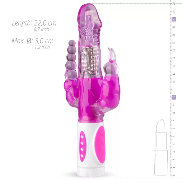 Easytoys Raving Rabbit - wibrator trójramienny (różowy)