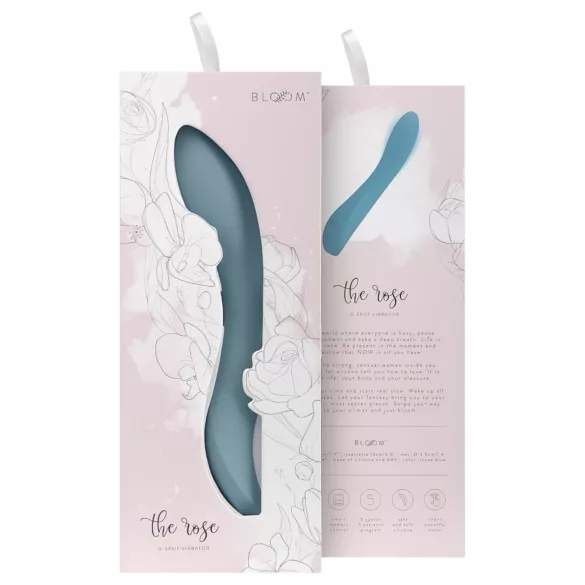 Bloom Rose - wibratora do punktu G - silikonowy - ładowany USB - turkusowy