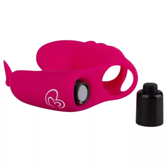 Easytoys - wibrator na palec 2w1 - silikon różowy
