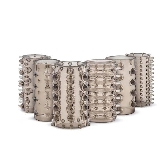 Easytoys - nakładki na penisa - zestaw 6 sztuk - szare