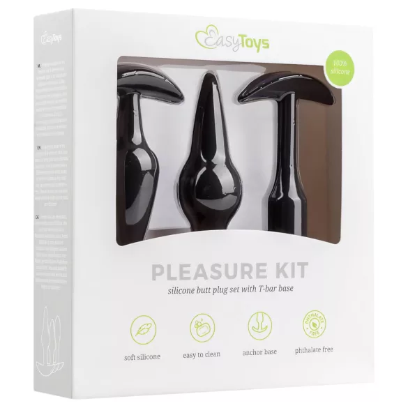 EasyToys Pleasure kit - zróżnicowany zestaw korków analnych (czarny)