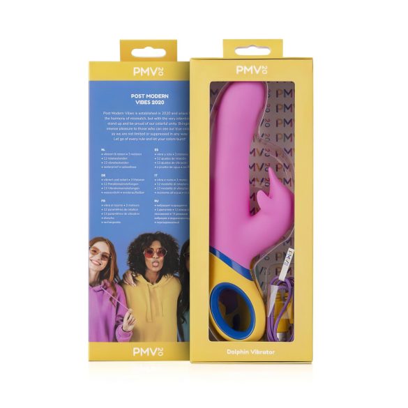 PMV20 - wibrator rotacyjny z ramieniem na łechtaczkę - silikon różowy