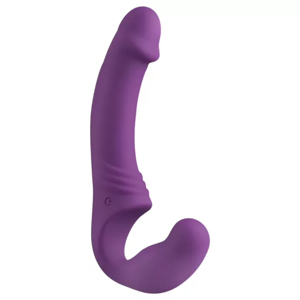 Easytoys - wibrujący strap-on bez pasa - silikonowy, fioletowy, ładowany USB