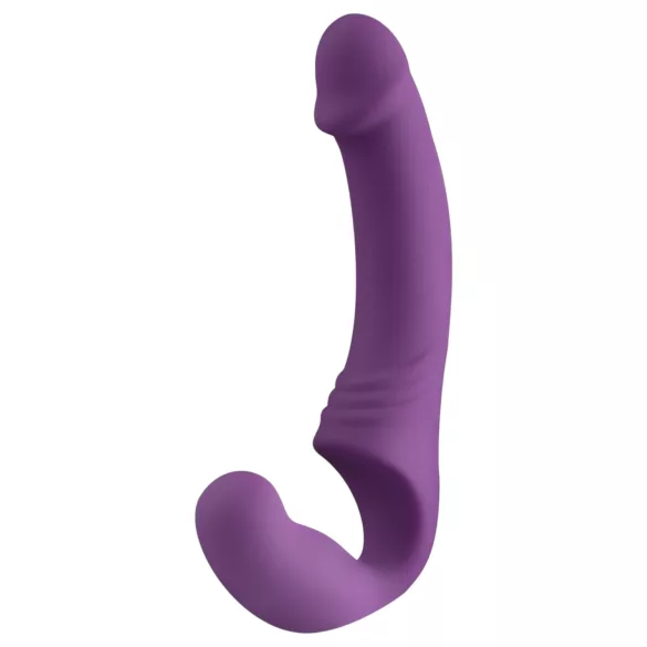 Easytoys - wibrujący strap-on bez pasa - silikonowy, fioletowy, ładowany USB