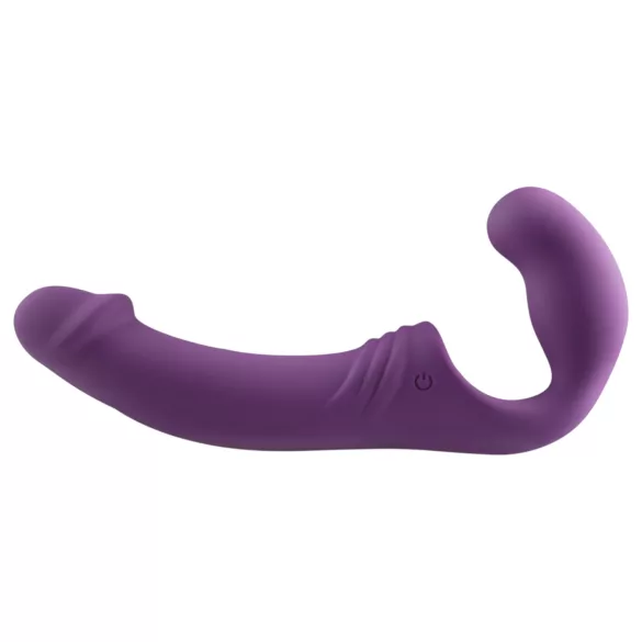 Easytoys - wibrujący strap-on bez pasa - silikonowy, fioletowy, ładowany USB