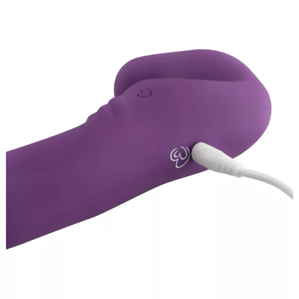 Easytoys - wibrujący strap-on bez pasa - silikonowy, fioletowy, ładowany USB