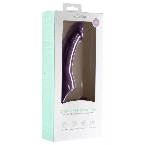 Easytoys - wibrujący strap-on bez pasa - silikonowy, fioletowy, ładowany USB