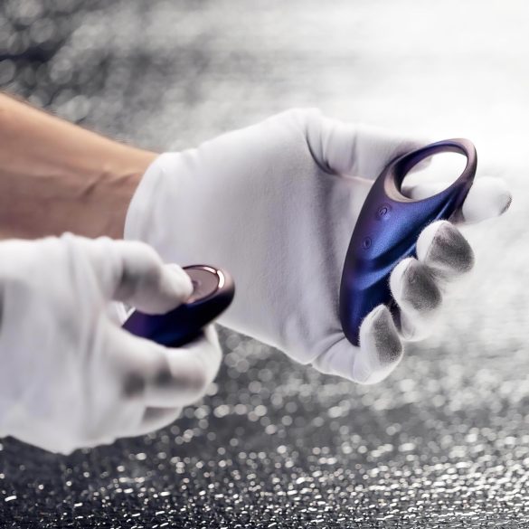 Hueman Neptune - wodoodporny wibrujący pierścień na penisa (fioletowy)