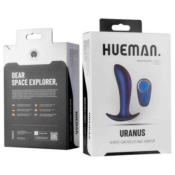 Hueman Uranus - wibrator analny z pilotem i akumulatorem - fioletowy