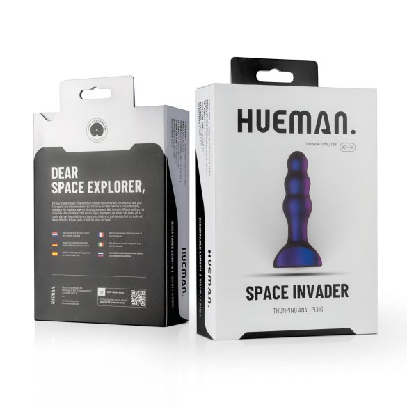 Hueman Space Inveder - wibrujący korek analny - akumulatorowy - wodoodporny
