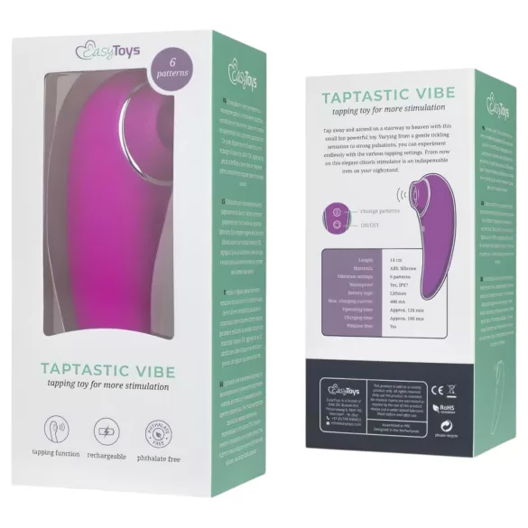 EasyToys Taptastic Vibe - wodoszczelny, akumulatorowy wibrator łechtaczkowy (różowy)