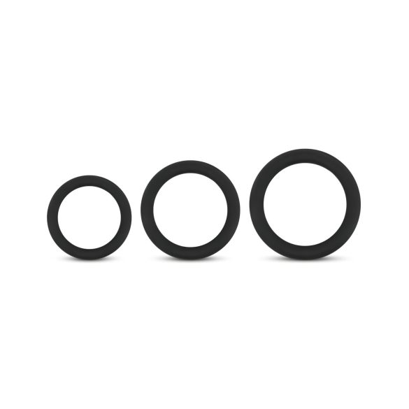 Easytoys - zestaw pierścieni erekcyjnych - 3 sztuki - czarne