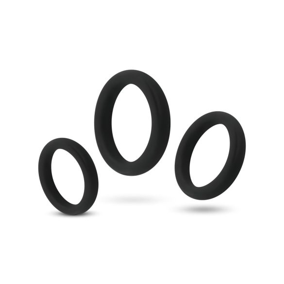 Easytoys - zestaw pierścieni erekcyjnych - 3 sztuki - czarne