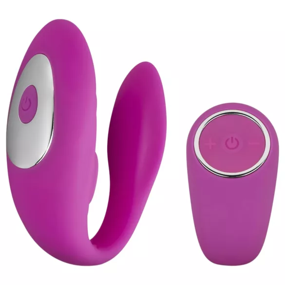 Easytoys - wibrujący stymulator dla par - wodoodporny, z pilotem - różowy