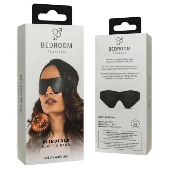Bedroom Fantasies - opaska na oczy erotyczna - skóra ekologiczna - czarna