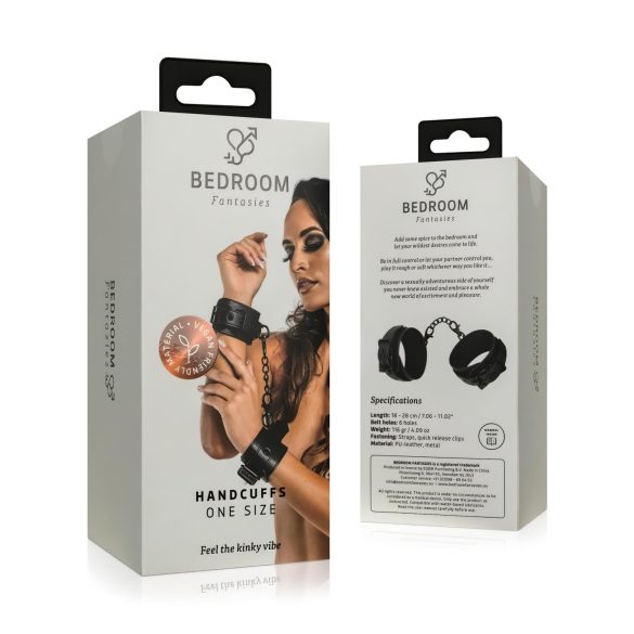 Bedroom Fantasies - kajdanki na nadgarstki z łańcuchem - czarne