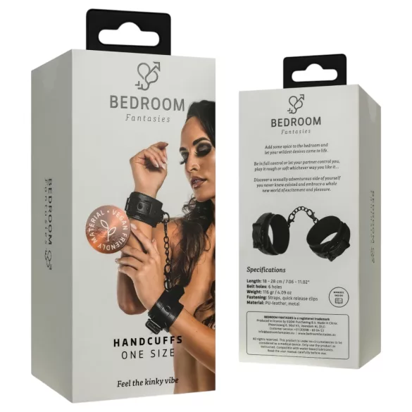 Bedroom Fantasies - kajdanki na nadgarstki z łańcuchem - czarne