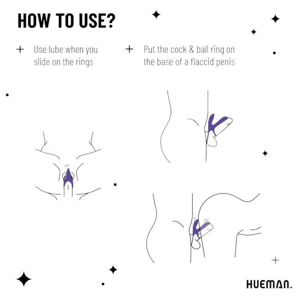 Hueman Infinity Ignite - pierścień wibrujący na penisa i jądra