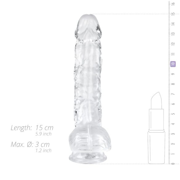 EasyToys - dilda z jądrami - 13,5 cm - przezroczysty