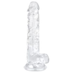 EasyToys - dildo z jądrami - 17 cm - przezroczysty